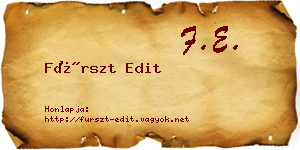 Fürszt Edit névjegykártya