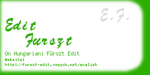 edit furszt business card